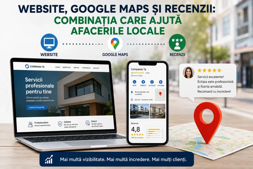 Website, Google Maps și recenzii: combinația SEO care ajută afacerile locale Website, Google Maps și recenzii