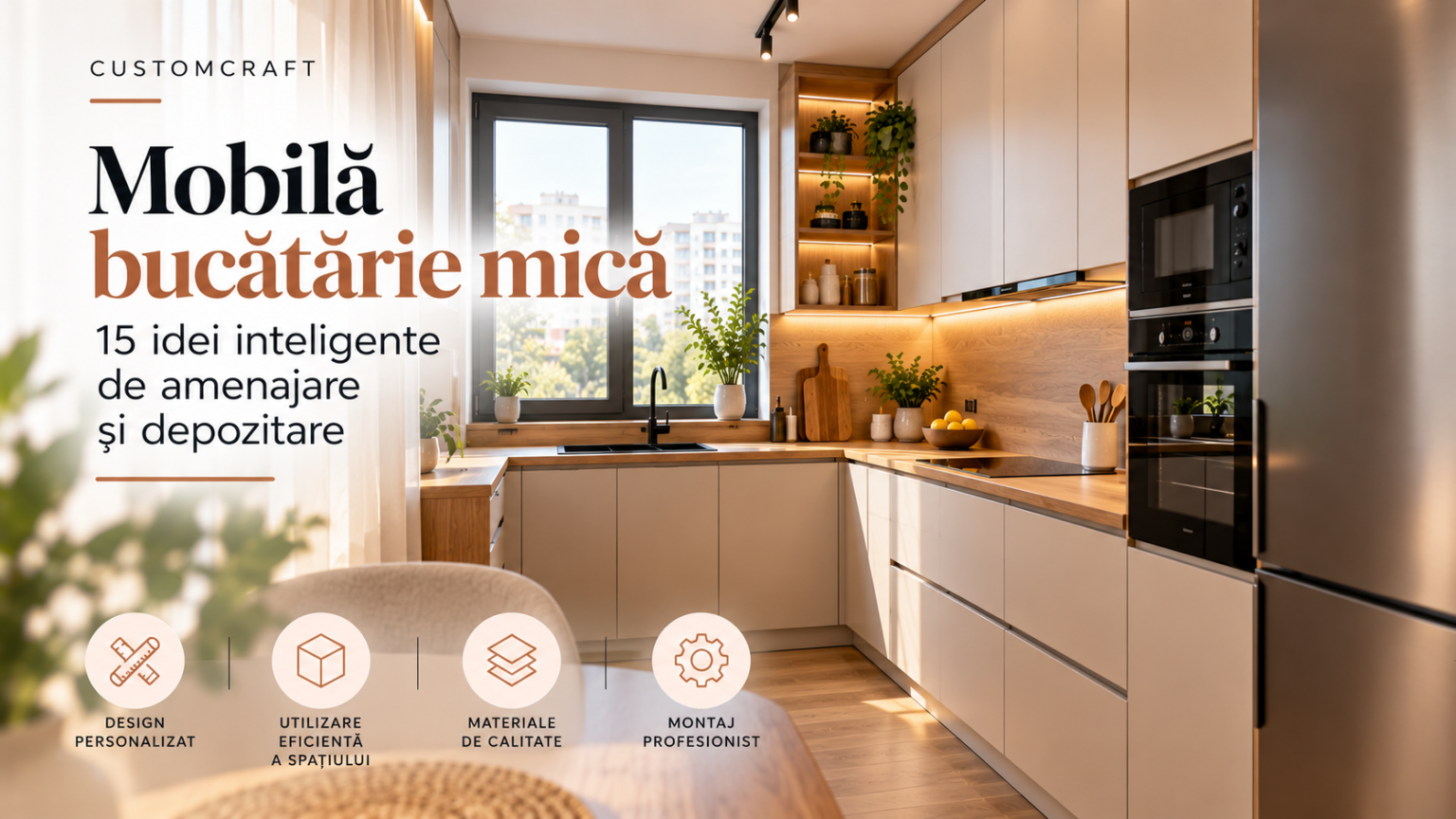 Mobilă pentru bucătărie mică: 15 idei inteligente de amenajare și depozitare 5